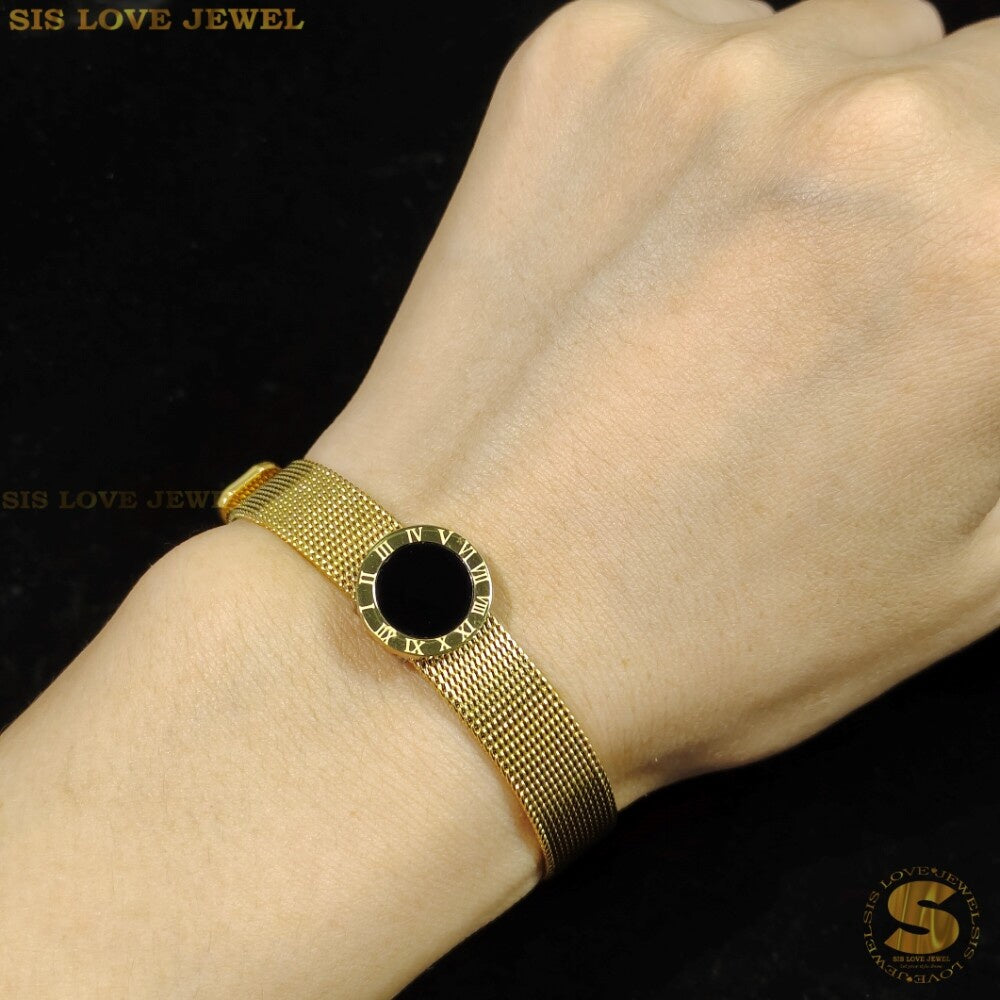 Roman Watch Band Bracelet Gold/Rose-Gold B111