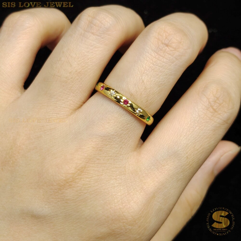 Colorful Stone Zircon Ring R023