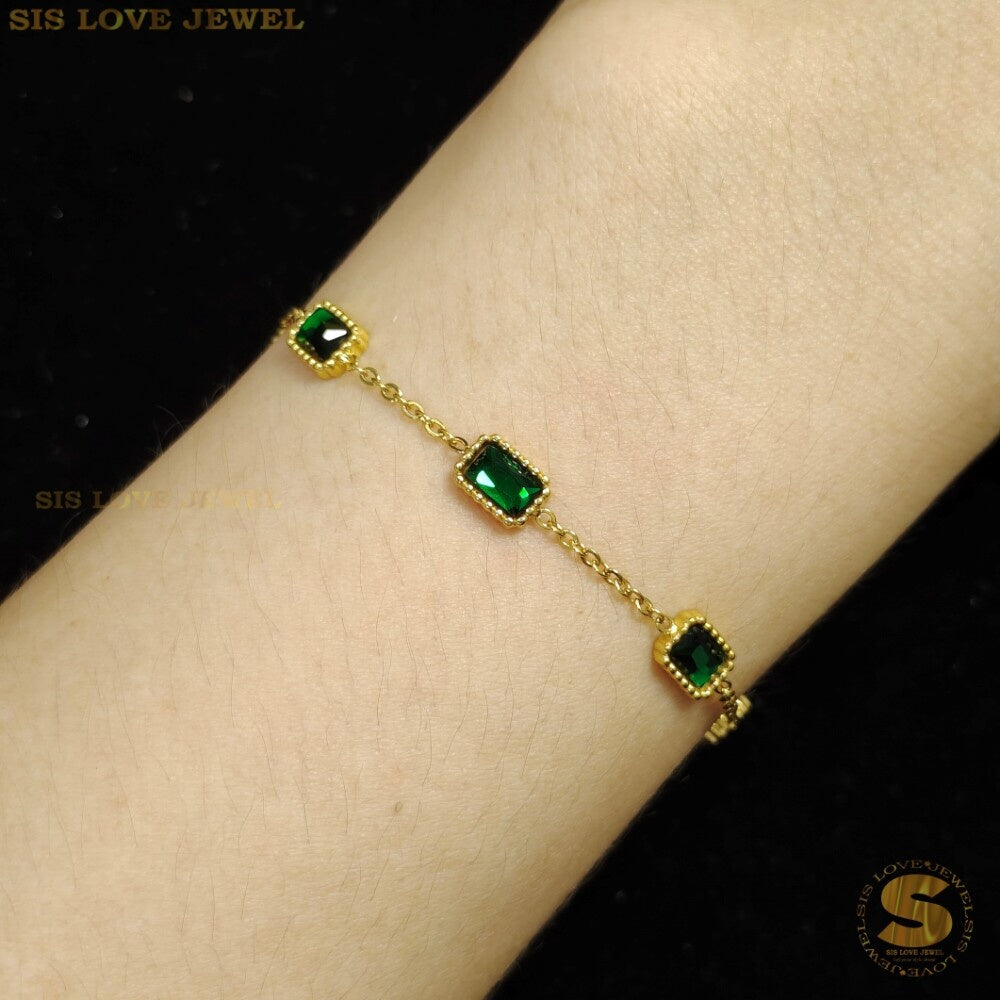 Green Color Zirconia Bracelet B048