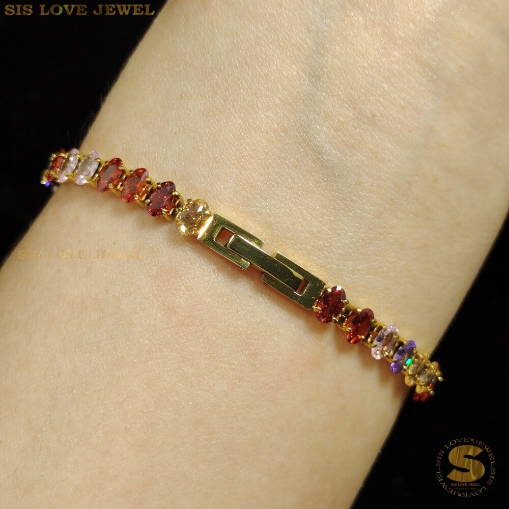 Colorful Cubic Zirconia Bracelet B044