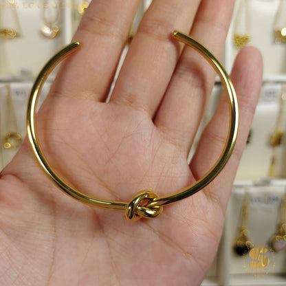 Simple Knot Adjustable Open Bangle H003