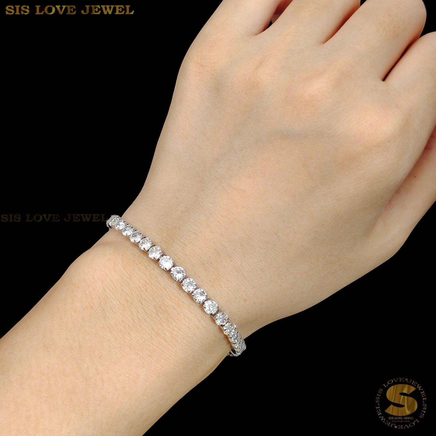 Silver Tennis Bracelet B042 Silver