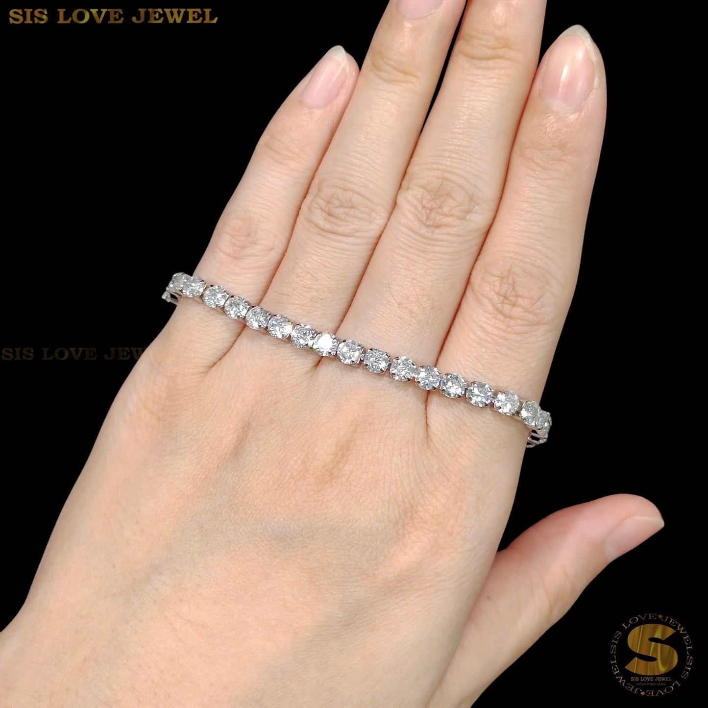 Silver Tennis Bracelet B042 Silver