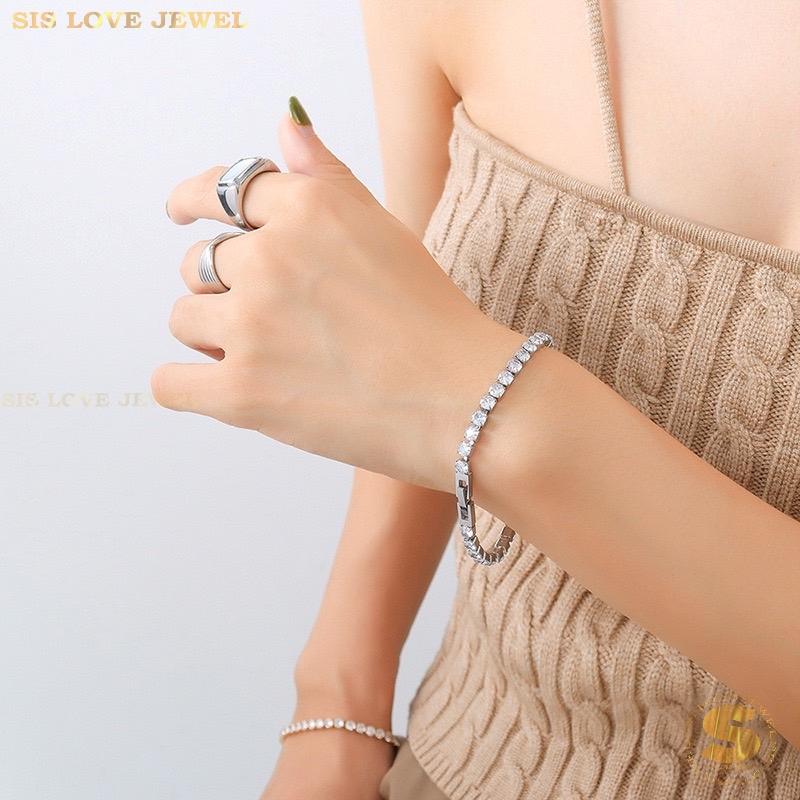 Silver Tennis Bracelet B042 Silver