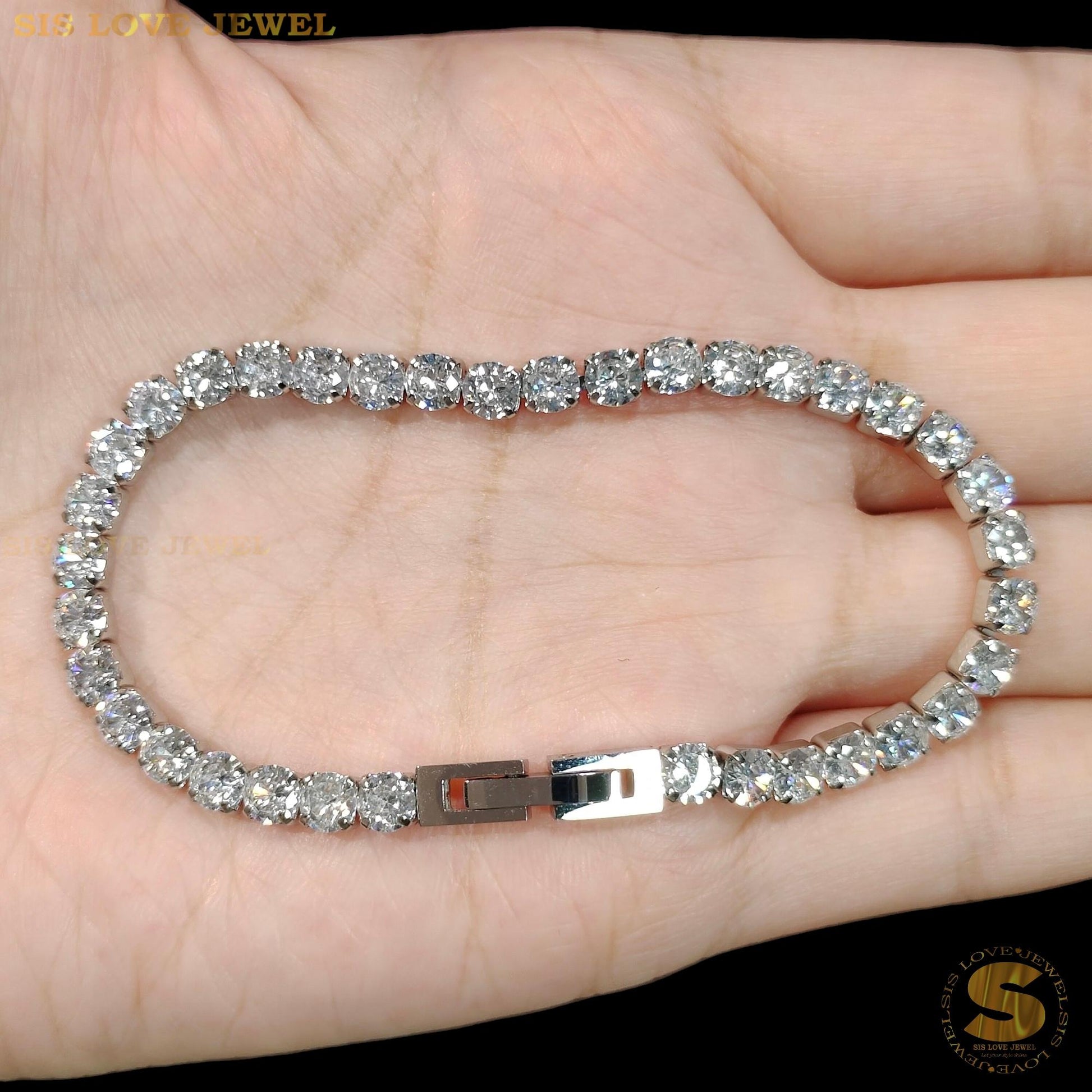 Silver Tennis Bracelet B042 Silver