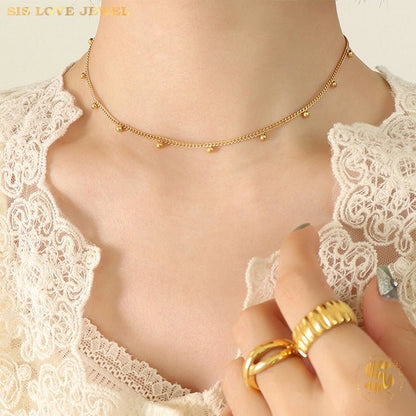 Simple Beads & Boba Necklace N015