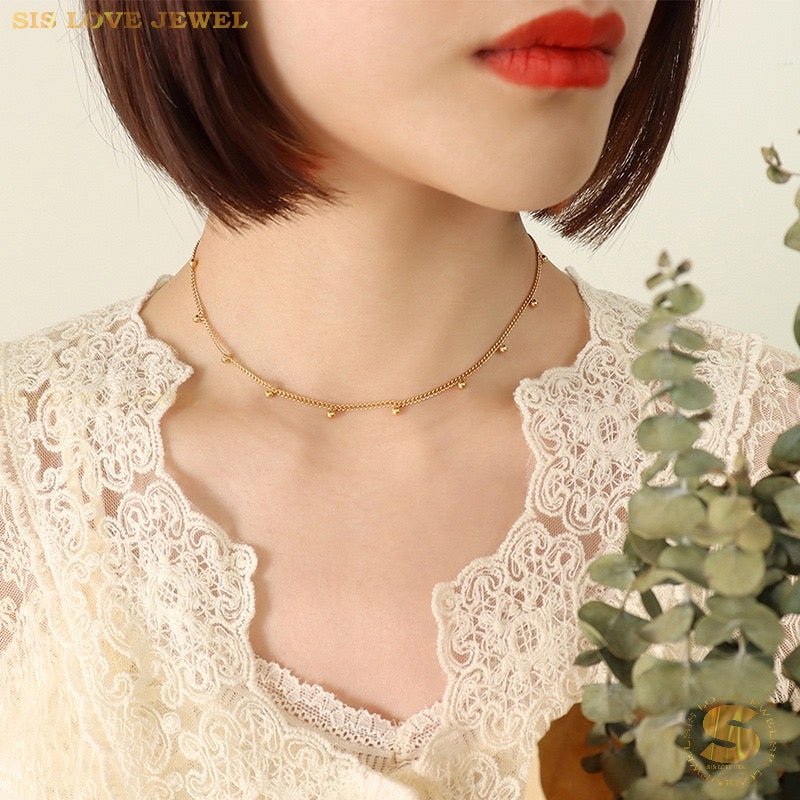 Simple Beads & Boba Necklace N015