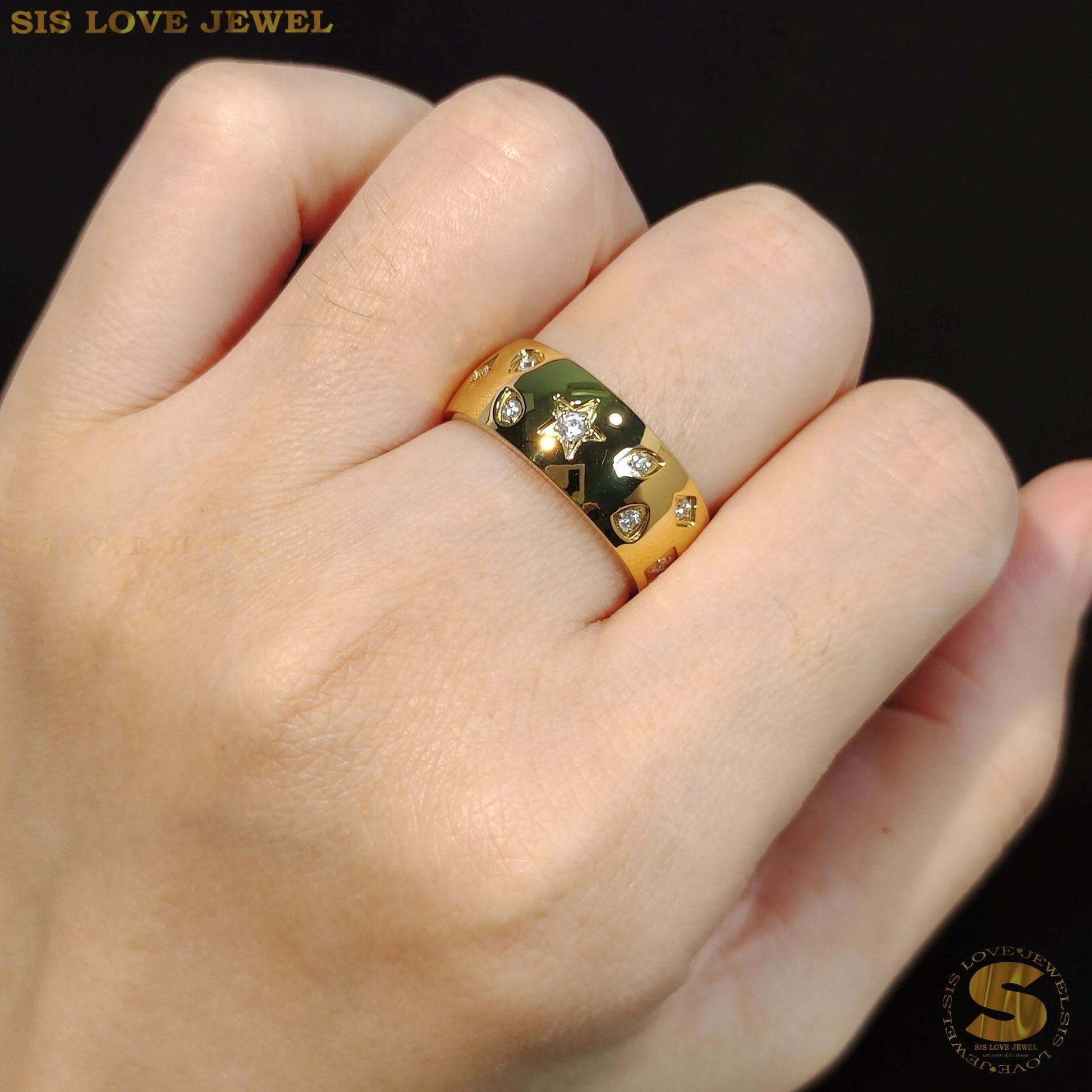Star Zirconia Ring R096 Gold