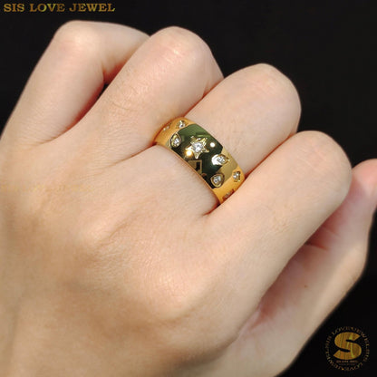 Star Zirconia Ring R096 Gold