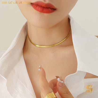 Titanium Steel Snake Chain Necklace N005 N006
