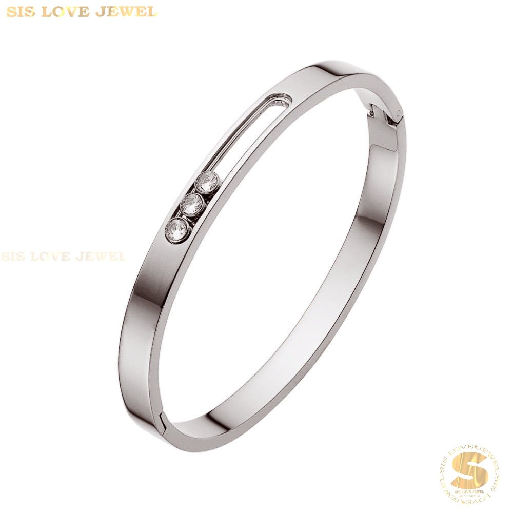 Trinity Sparkle Bangle H111 Silver