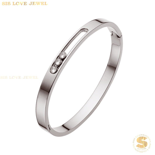 Trinity Sparkle Bangle H111 Silver