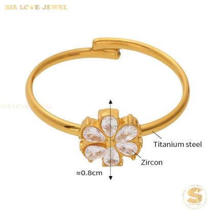 Zirconia Flower Ring R132