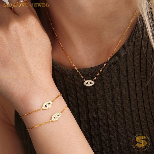 Zirconia Pendant Necklace & Bracelet N150